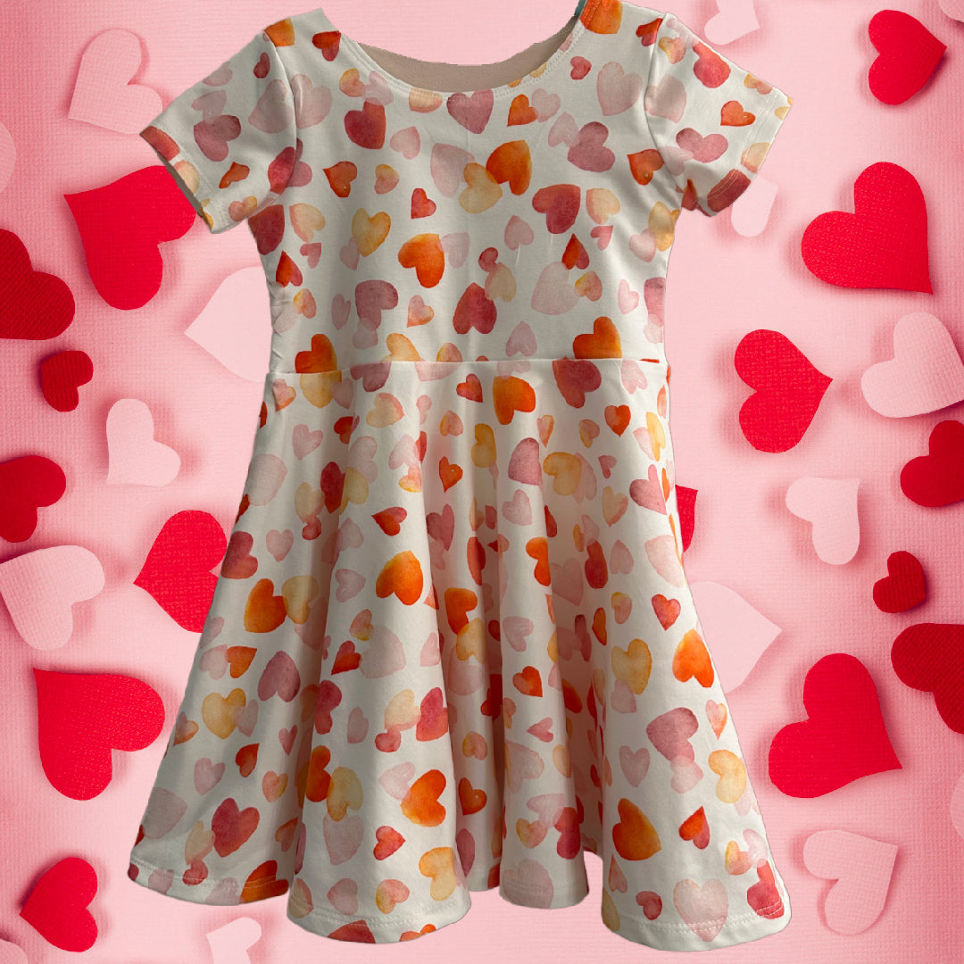 Vestido giratorio de corazones de San Valentín