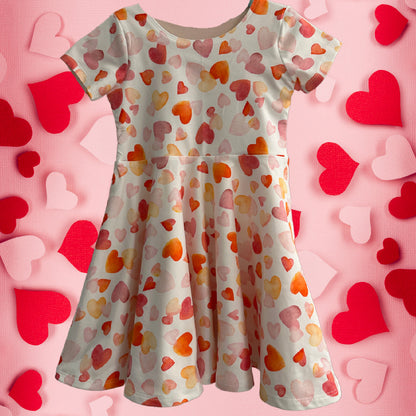 Vestido giratorio de corazones de San Valentín