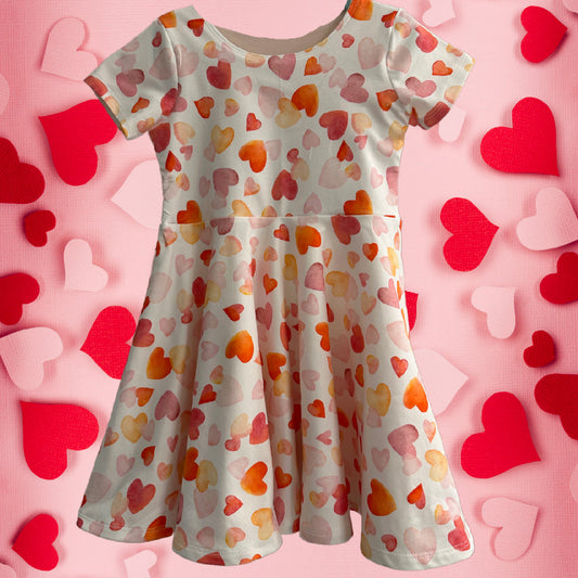 Valentine’s Day Hearts Twirl Dress