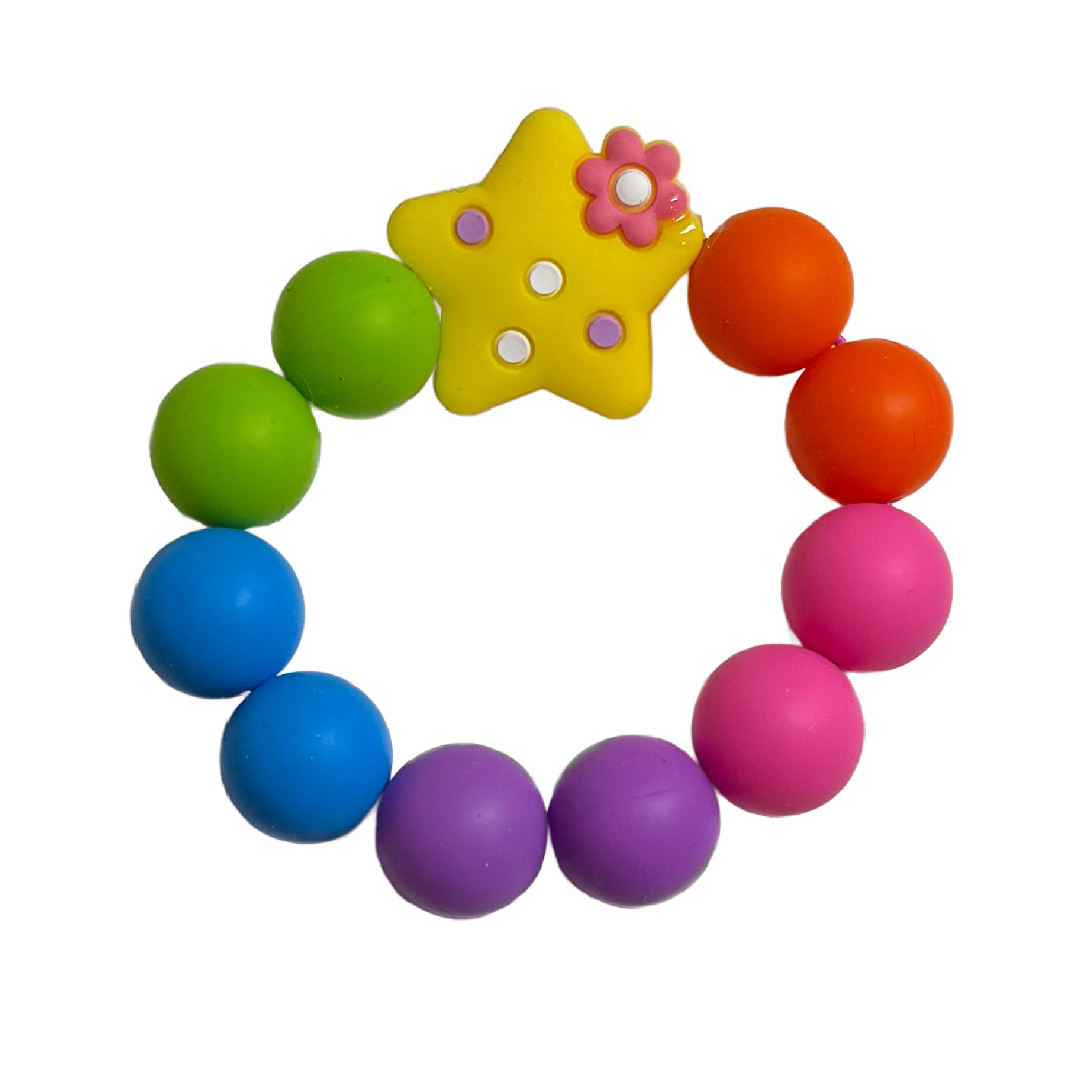 Rainbow Starshine Little Lovelies Silicone Bead Stretch Bracelet