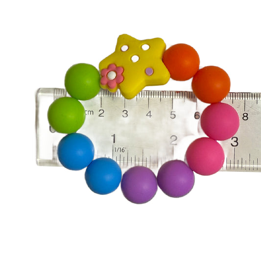 Rainbow Starshine Little Lovelies Silicone Bead Stretch Bracelet