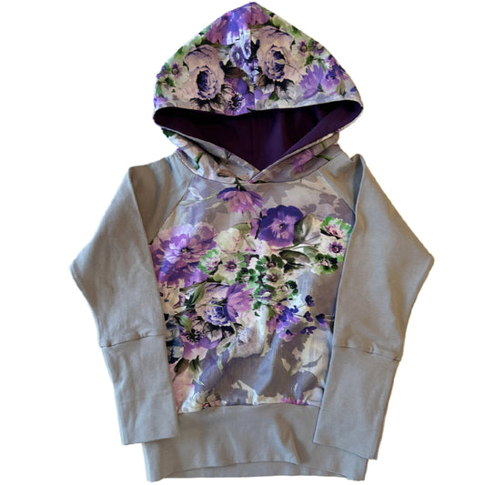 CLEARANCE Grey Purple Floral Grow Along Hoodie
