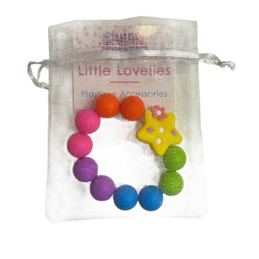 Rainbow Starshine Little Lovelies Silicone Bead Stretch Bracelet