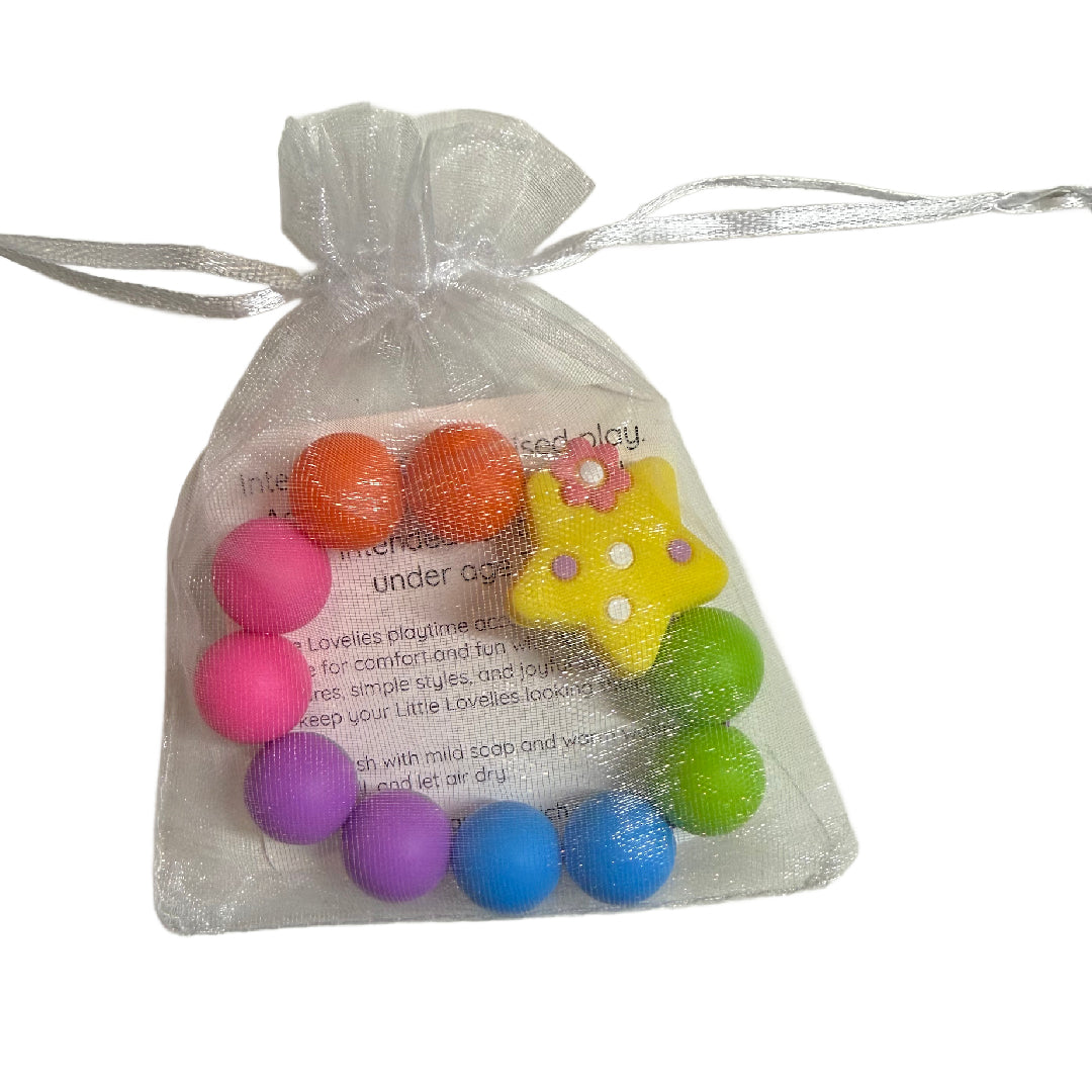 Rainbow Starshine Little Lovelies Silicone Bead Stretch Bracelet
