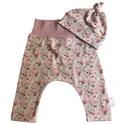 Spring Floral Baby Harem Pants & Hat Set