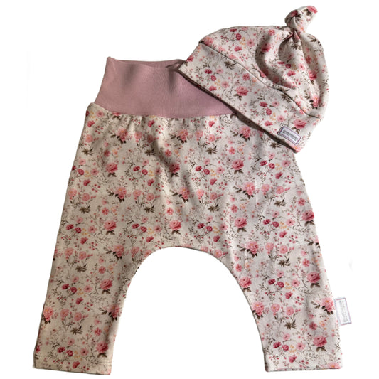 Spring Floral Baby Harem Pants & Hat Set