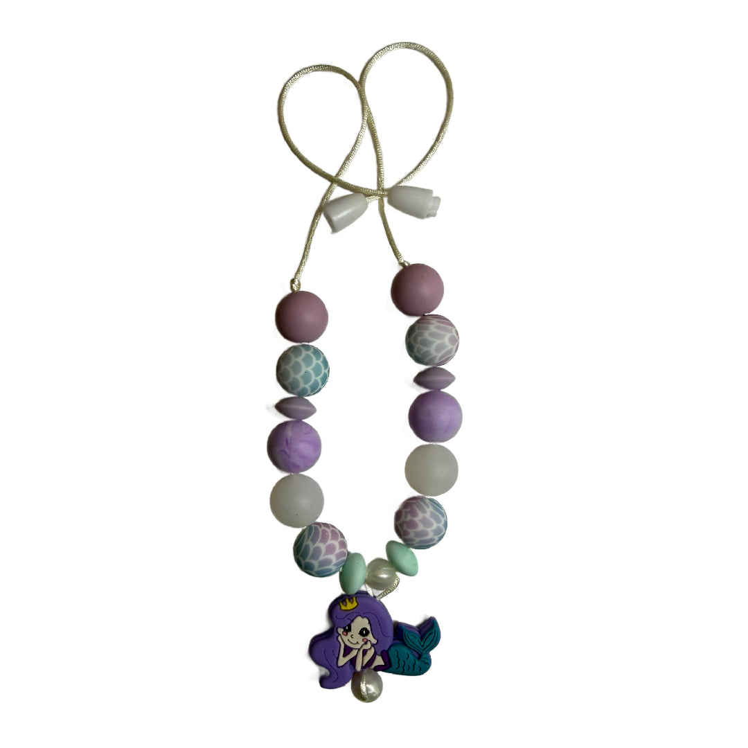 PURPLE MERMAID Little Lovelies Kids Silicone Bead Necklace - Playtime Dress-up Accessories