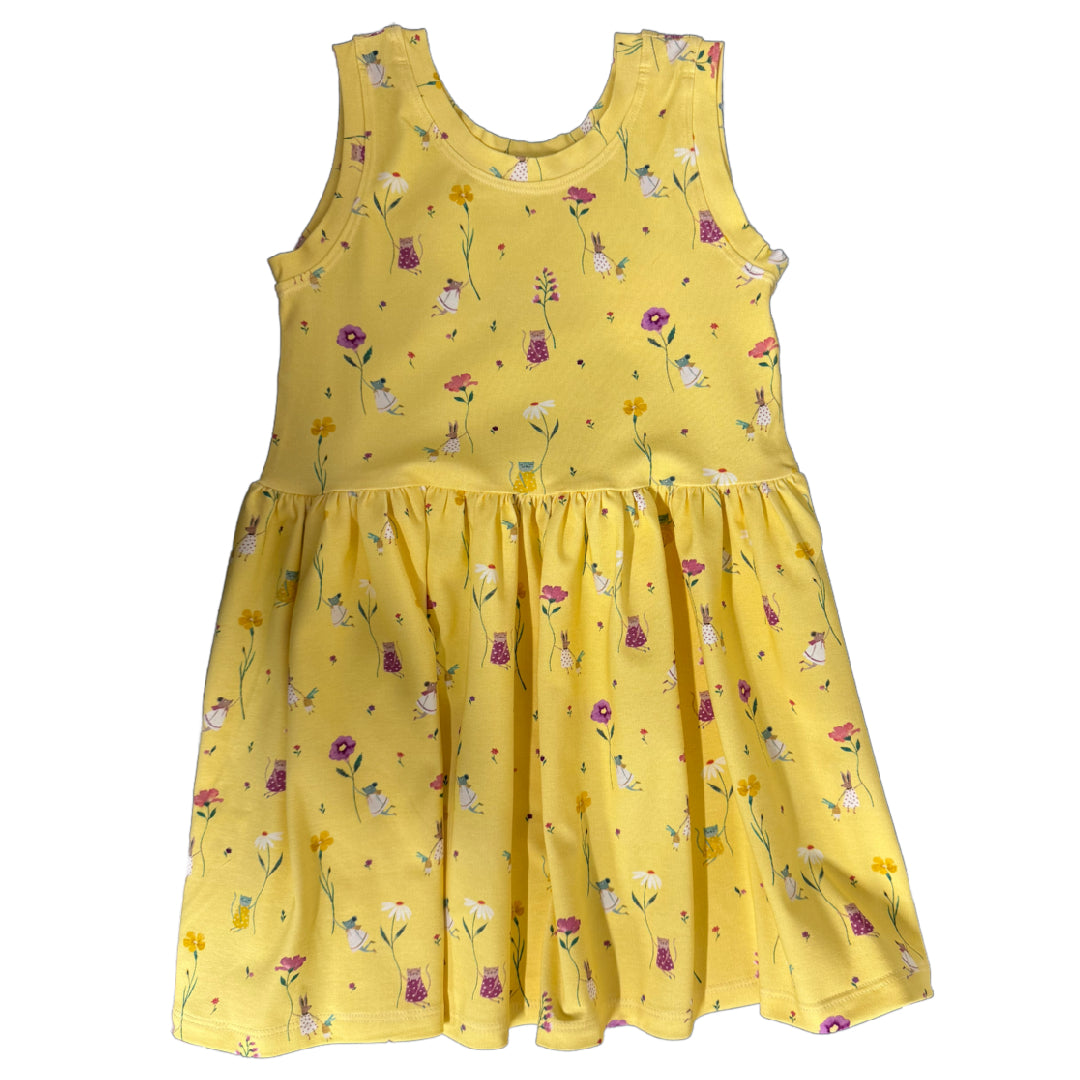 Sunshine Yellow Sleeveless Dress for Summer