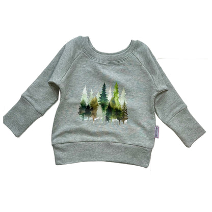 Forest Trees Graphic Grow Along Crew Neck