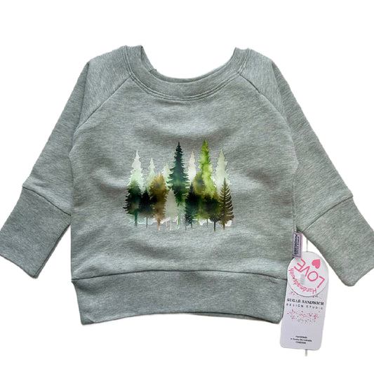 Forest Trees Graphic Grow Along Crew Neck