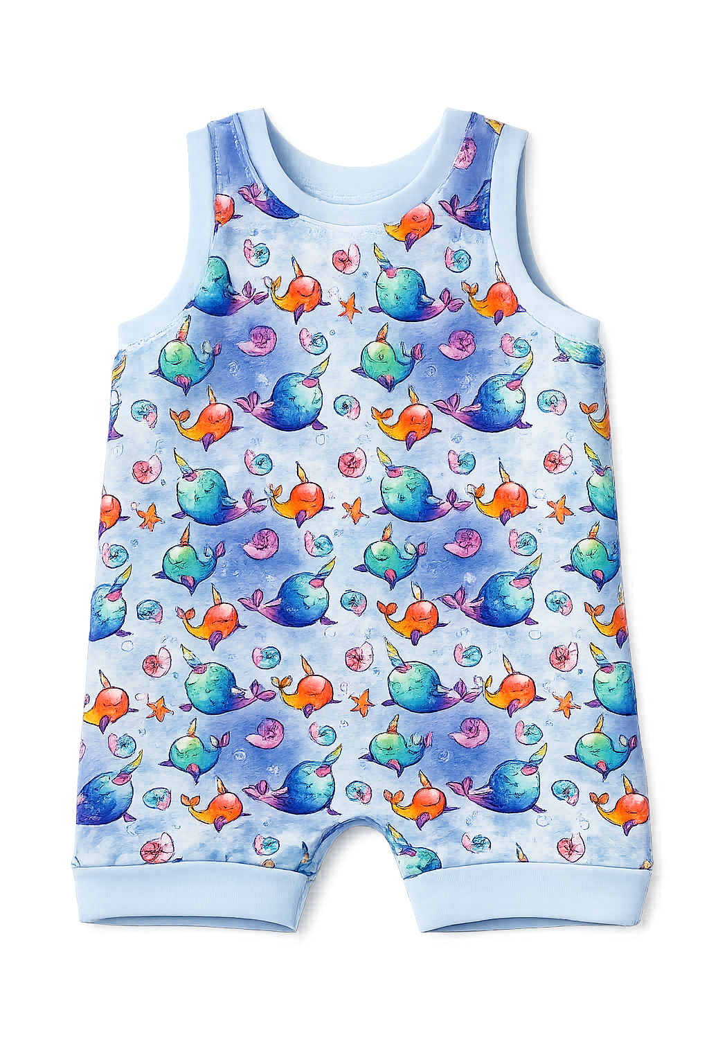 Ocean Print Summer Romper