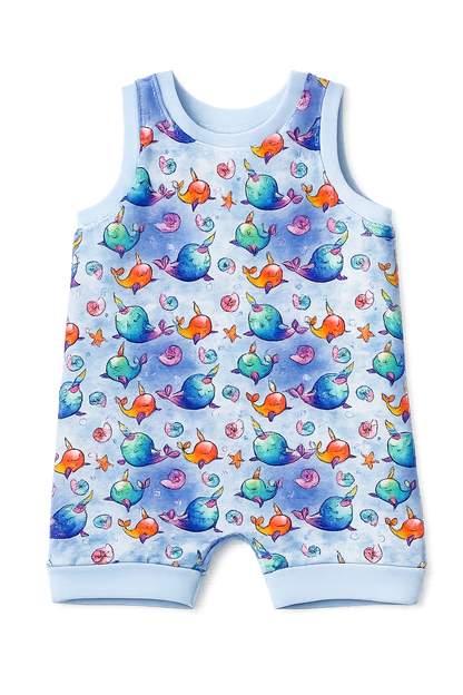 Ocean Print Summer Romper