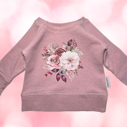 Pink Roses Graphic Grow Along Crew Neck