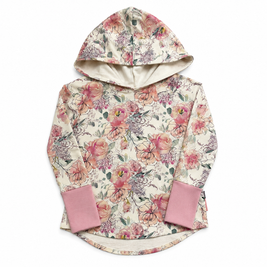 Pink Floral Hooded T-shirt