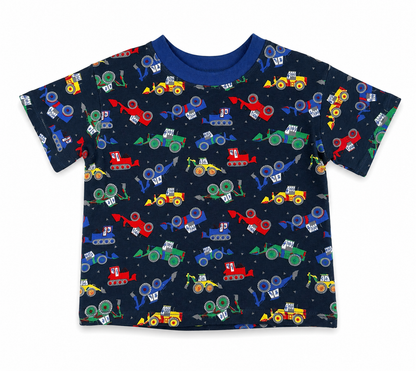 Construction Vehicles Crew Neck Baggy Tee