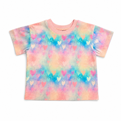 Pink and Blue Crew Neck Baggy Tee