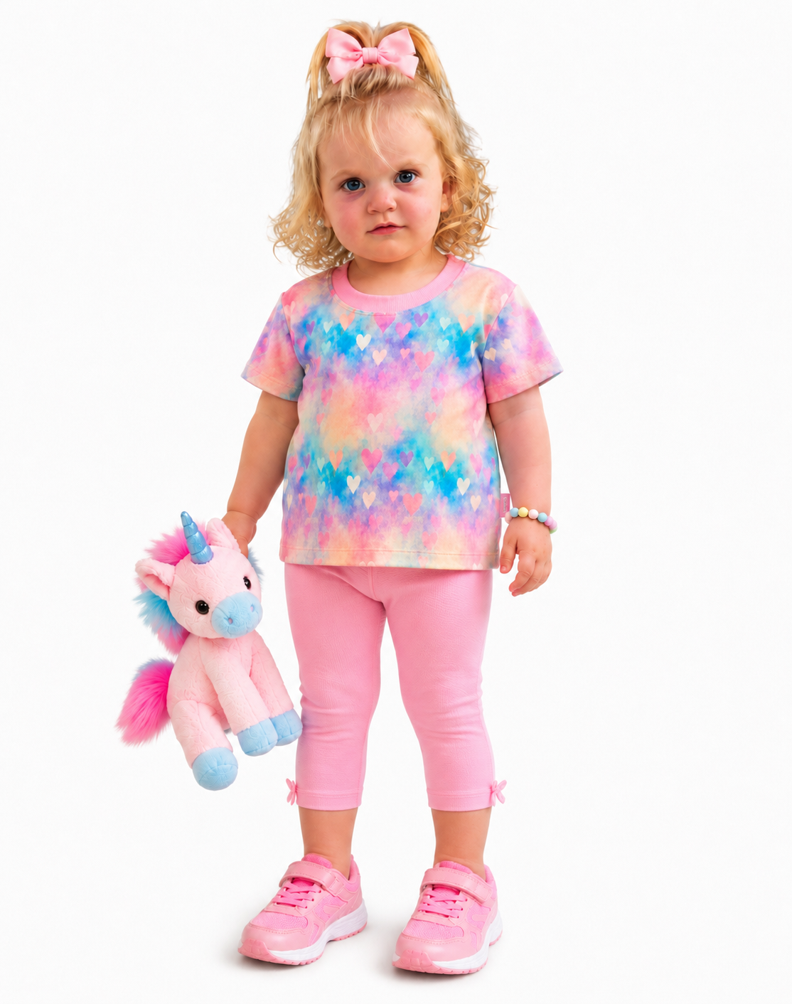 Pink and Blue Crew Neck Baggy Tee