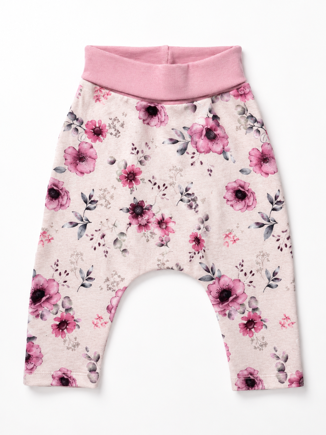 Pretty Pink Baby Harem Pants & Hat Set