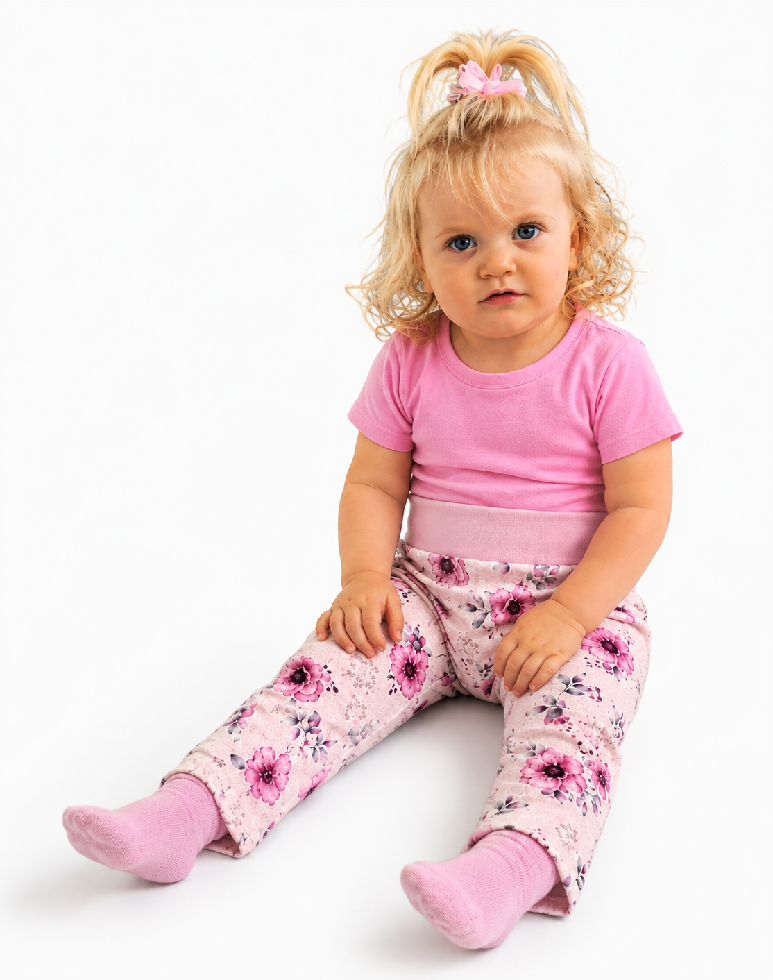Pretty Pink Baby Harem Pants & Hat Set