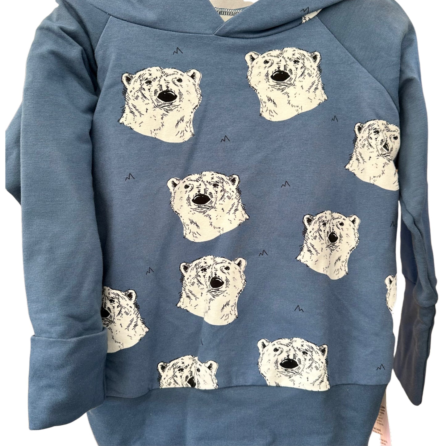 CLEARANCE Blue Polar Bear Grow Along Babywear® Hoodie Sweater Organic Cotton