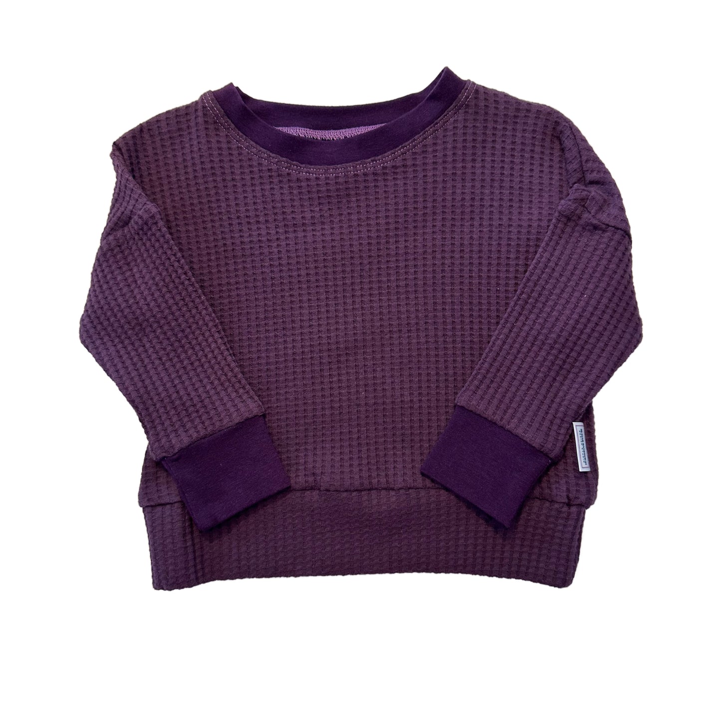 Purple Waffle Knit Dolman Lounge Shirt