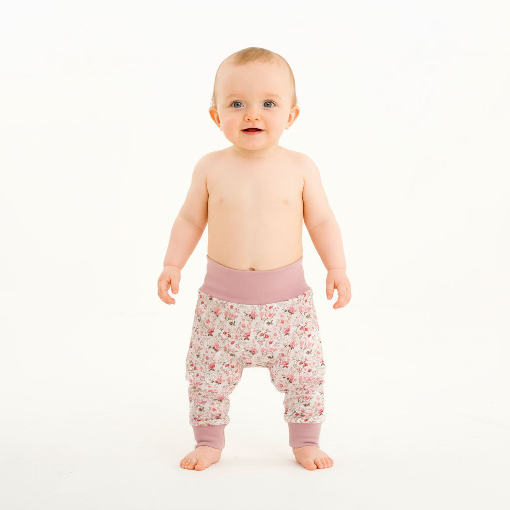 Spring Floral Baby Harem Pants & Hat Set
