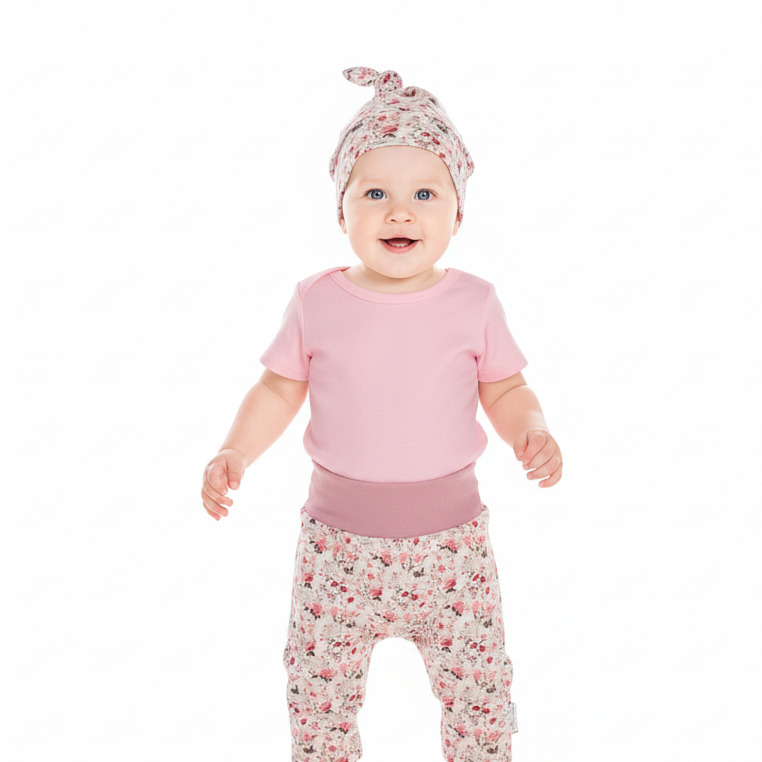 Spring Floral Baby Harem Pants & Hat Set
