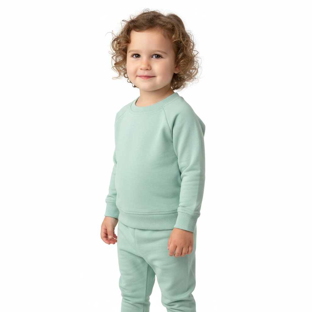 Green Pastel Raglan Crew Neck Sweater