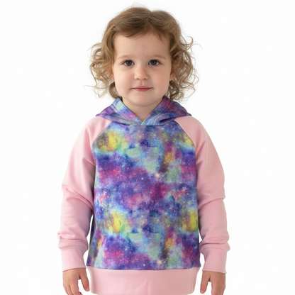 CLEARANCE Pink and Purple Galaxy Print Grow Along® Hoodie