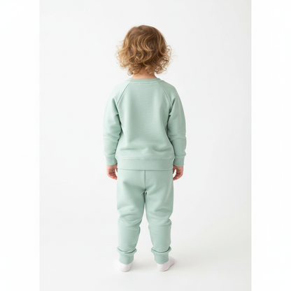 Green Pastel Raglan Crew Neck Sweater