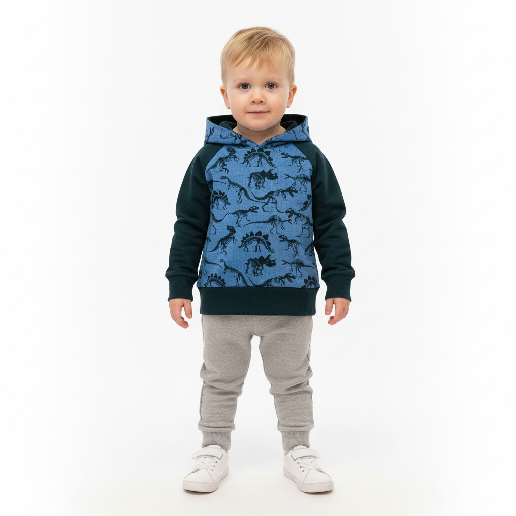 CLEARANCE Blue Dinosaur Skeletons Grow Along® Hooded Sweater Hoodie