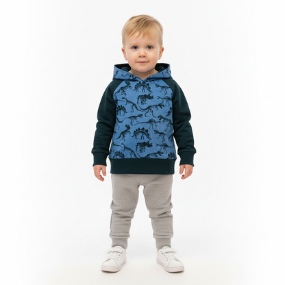 CLEARANCE Blue Dinosaur Skeletons Grow Along® Hooded Sweater Hoodie