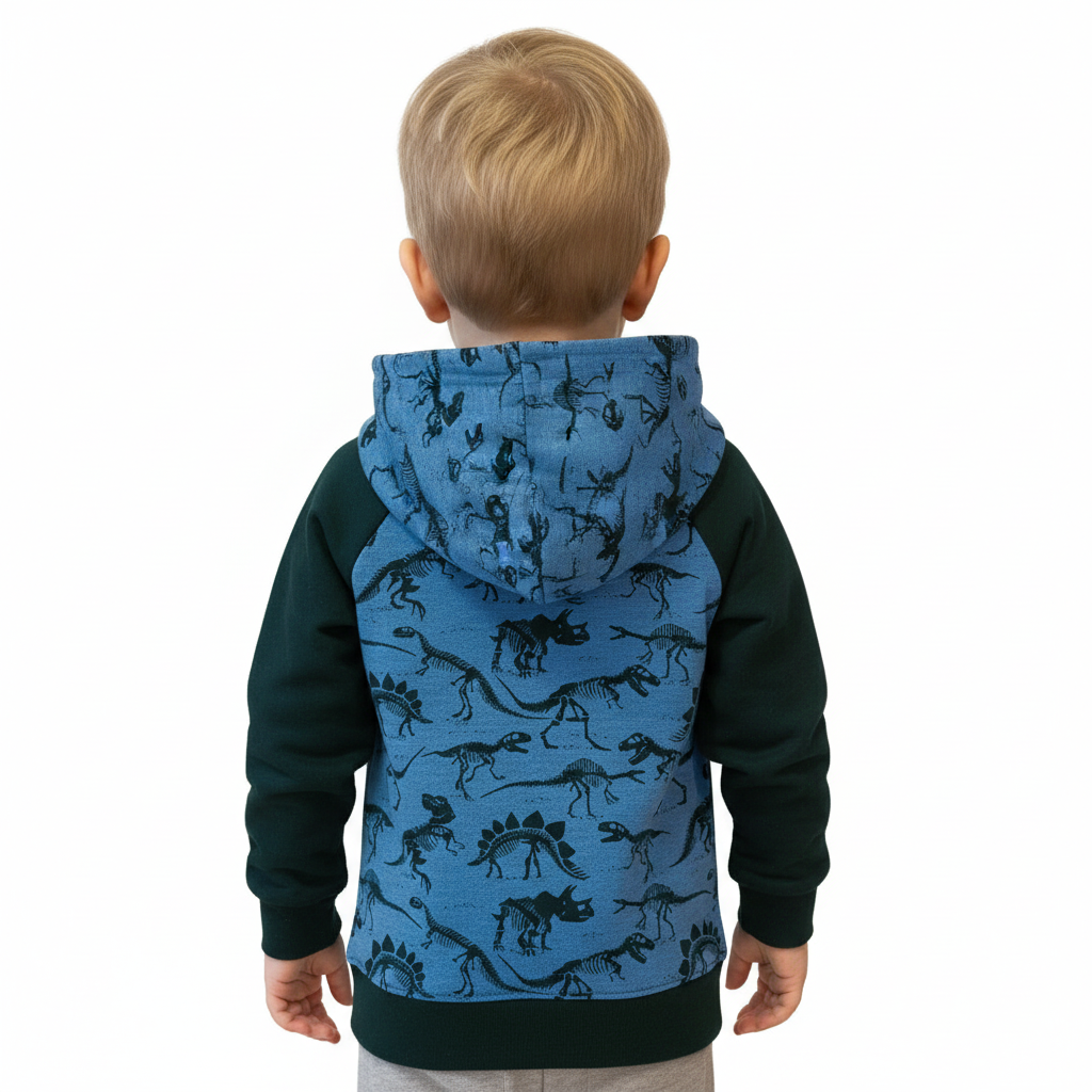 CLEARANCE Blue Dinosaur Skeletons Grow Along® Hooded Sweater Hoodie