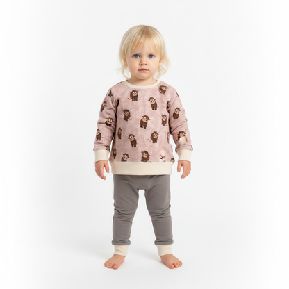 Taupe Highland COW Crew Neck Dolman Lounge Shirt