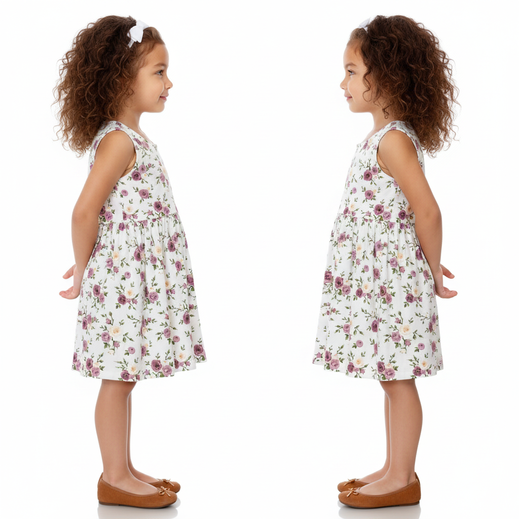 Purple Floral Print Sleeveless Dress for Summer
