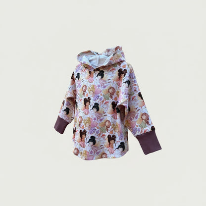 Fairies Print Hooded T-shirt Organic Cotton