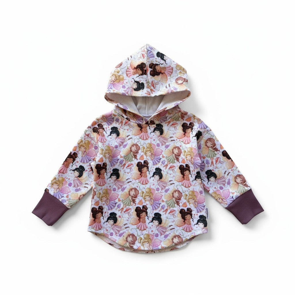 Fairies Print Hooded T-shirt Organic Cotton