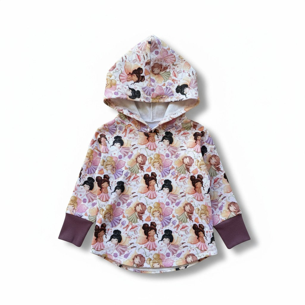 Fairies Print Hooded T-shirt Organic Cotton