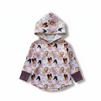 Fairies Print Hooded T-shirt Organic Cotton