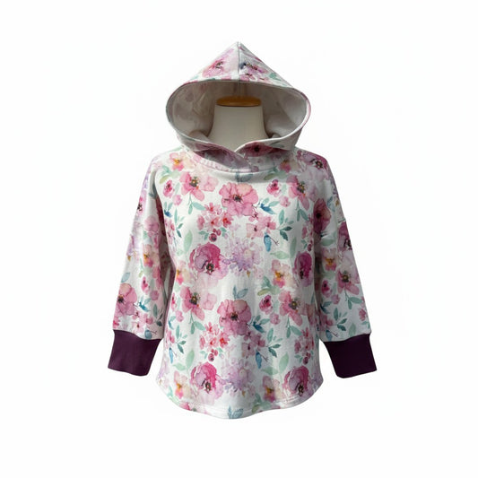 Floral Print Hooded T-shirt