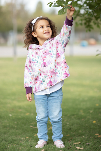 Floral Print Hooded T-shirt