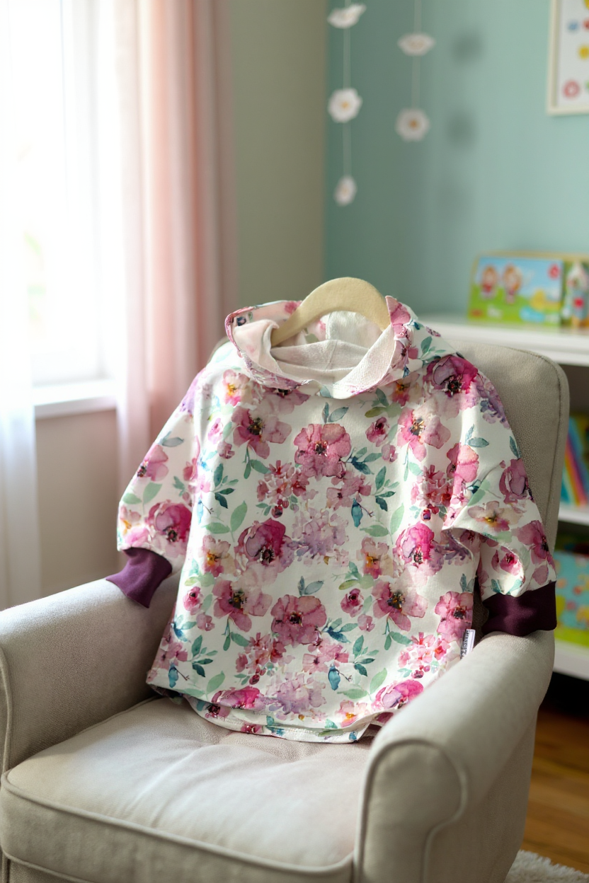 Floral Print Hooded T-shirt