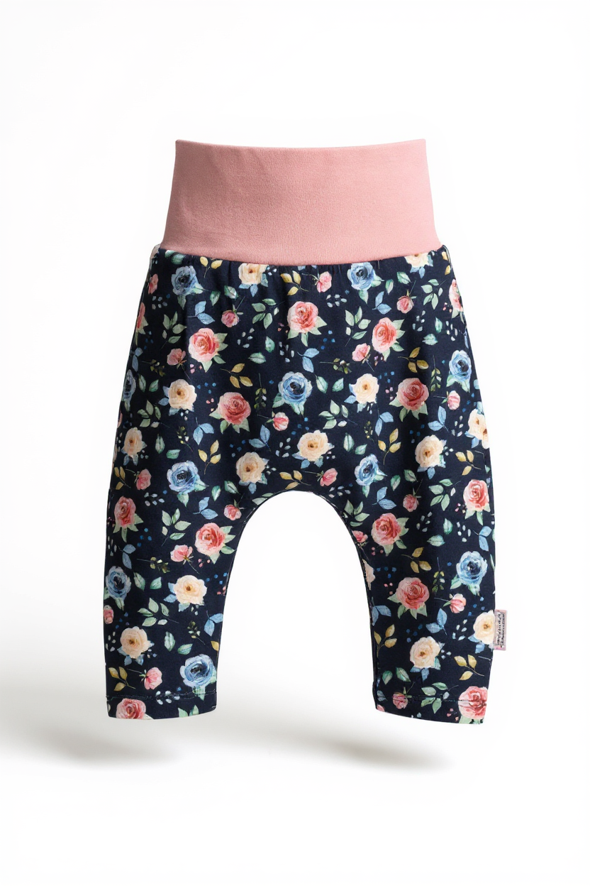 Winter Floral Baby Harem Pants & Hat Set