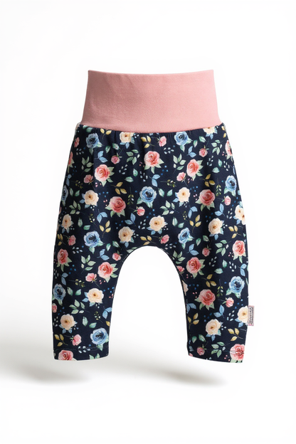 Winter Floral Baby Harem Pants & Hat Set