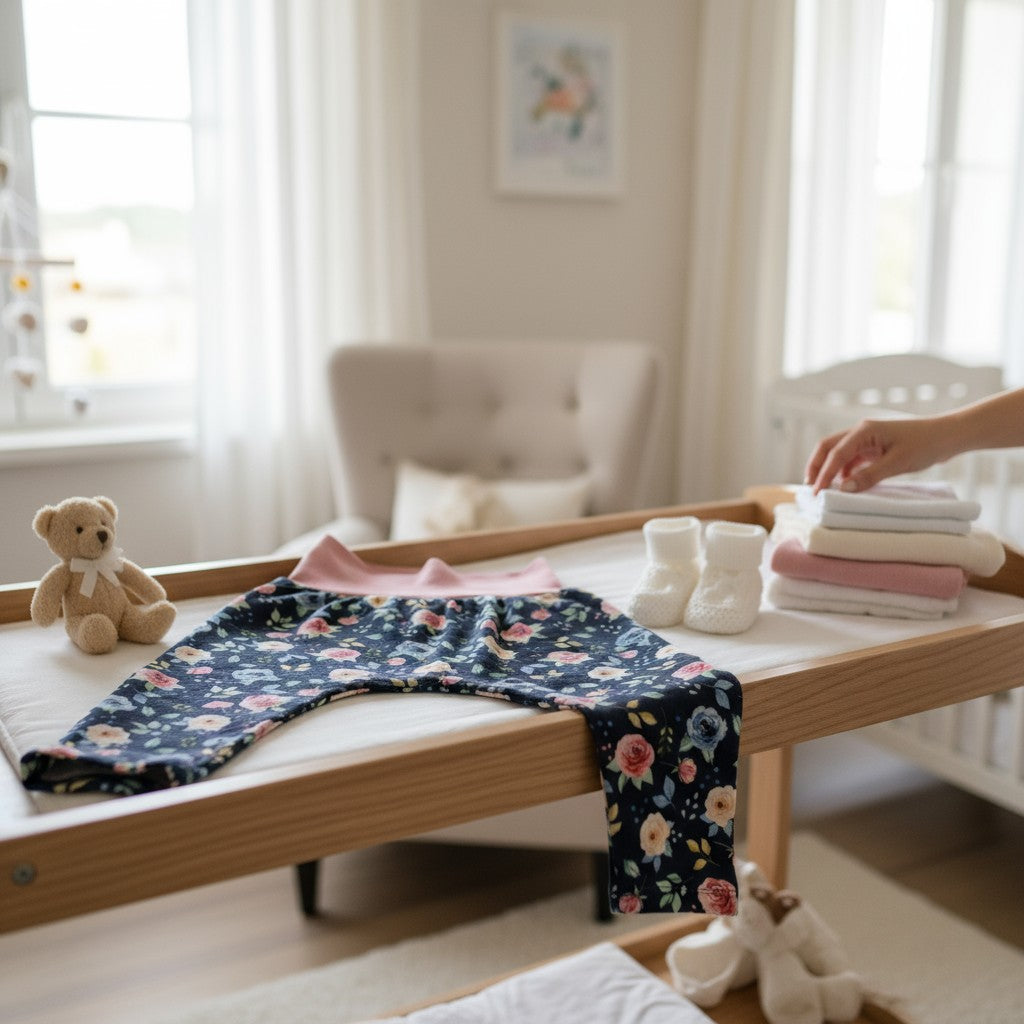 Winter Floral Baby Harem Pants & Hat Set