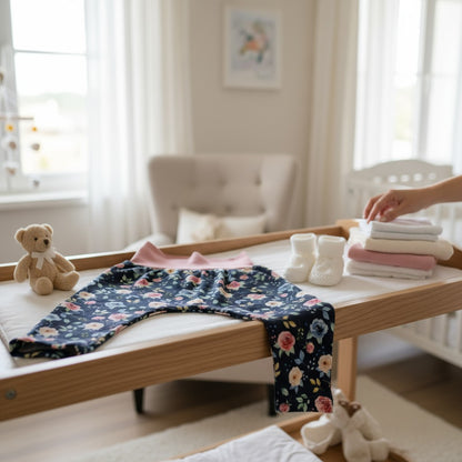 Winter Floral Baby Harem Pants & Hat Set