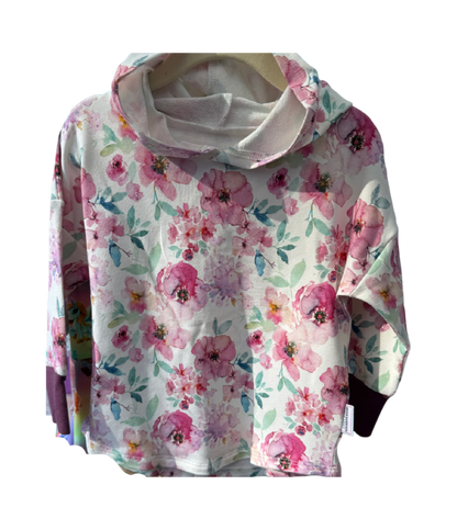 Floral Print Hooded T-shirt