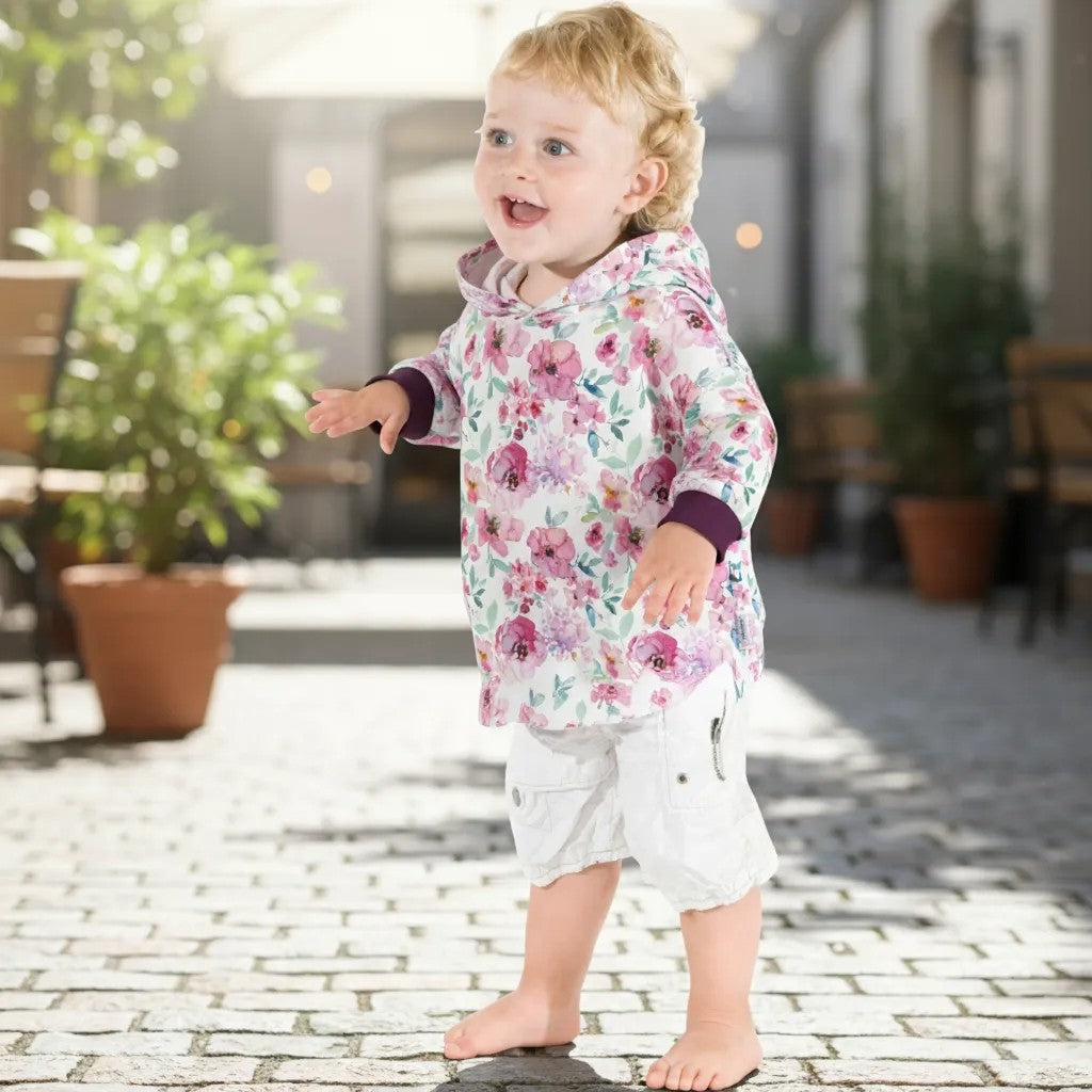 Pink Purple Floral 2-Piece Matching Hoodie Joggers Set