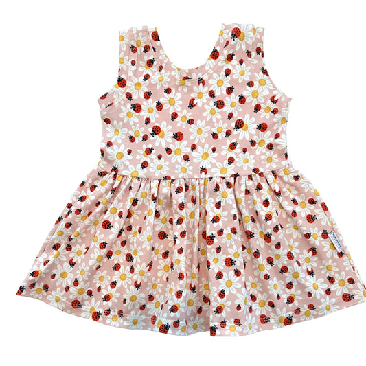 Ladybugs & Daisies Sleeveless Summer Dress