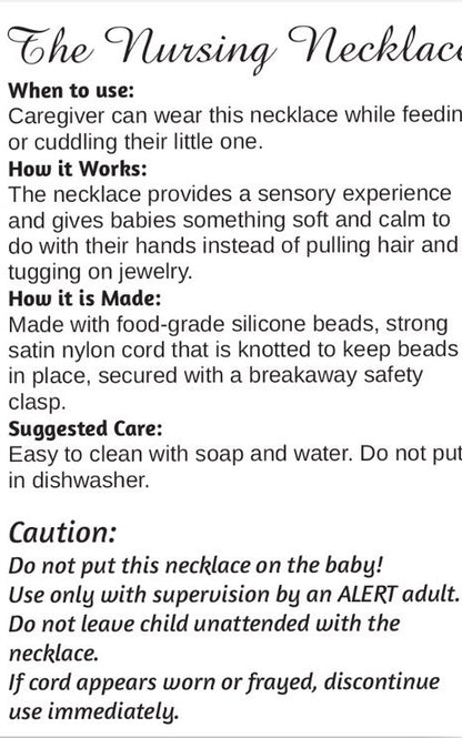 Nursing Necklace - Food-Grade Silicone Bead Necklace